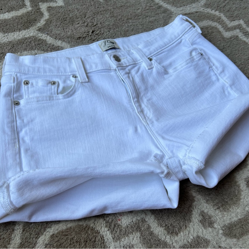 J. Crew Mid-Rise Denim Short in White